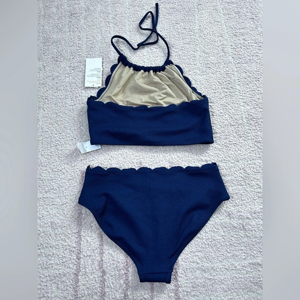 NWT Old Navy Scalloped Swim Bikini Set Navy Size XL‎ Summer Vacation Beach